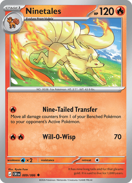 Ninetales 009/086 Chaos Rising Common Pokemon Card