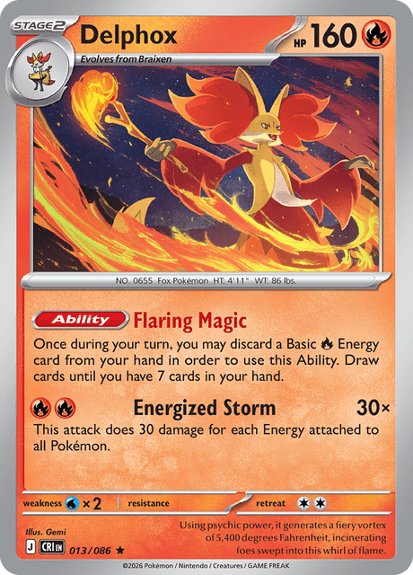 Delphox 013/086 Holo Pokemon Card
