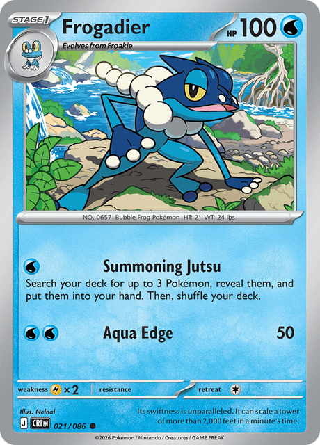 Frogadier 021/086 Reverse Holo Pokemon Card