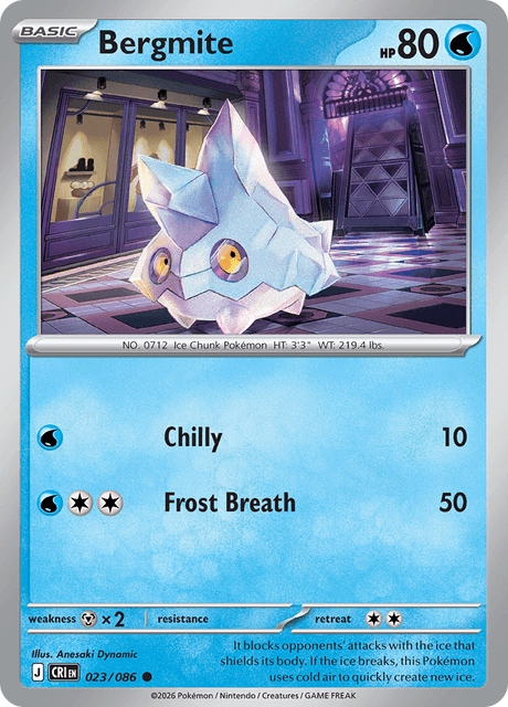 Bergmite 023/086 Chaos Rising Common Pokemon Card