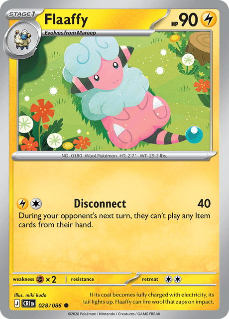 Flaaffy 028/086 Chaos Rising Common Pokemon Card