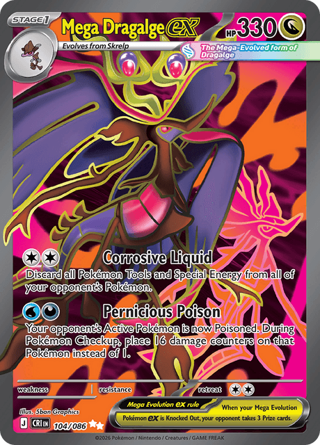 Mega Dragalge ex 104/086 Special Illustration Rare Pokemon Card