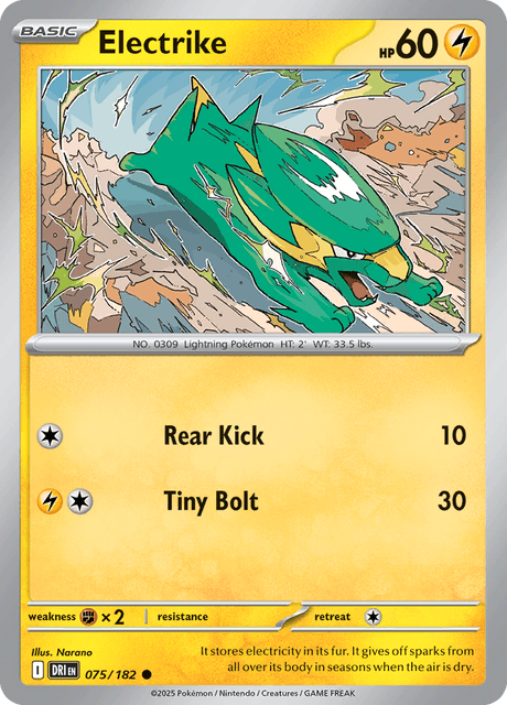 Electrike 075/182 Reverse Holo Pokemon Card