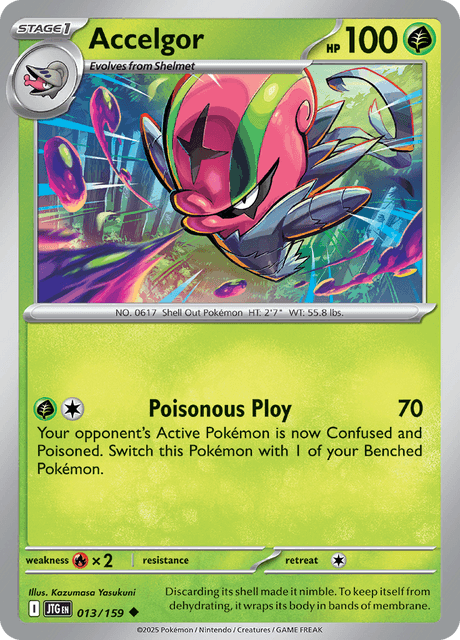 Accelgor 013/159 Journey Together Reverse Holo Pokemon Card