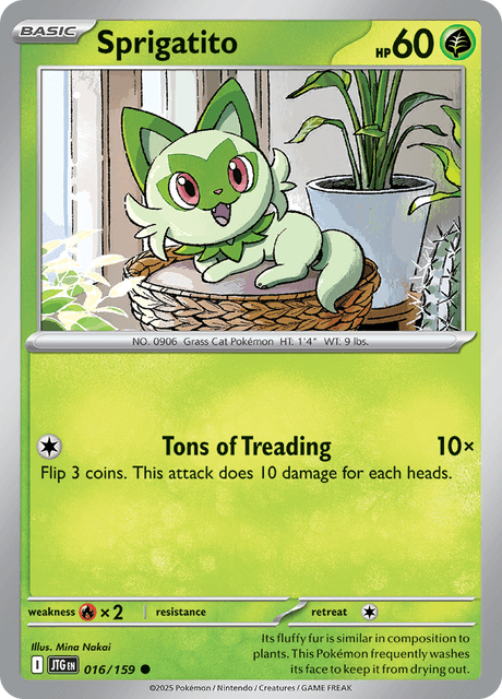 Sprigatito 016/159 Journey Together Common Pokemon Card