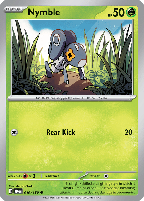 Nymble 019/159 Journey Together Reverse Holo Pokemon Card