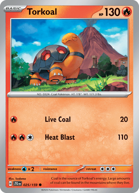 Torkoal 025/159 Journey Together Common Pokemon Card