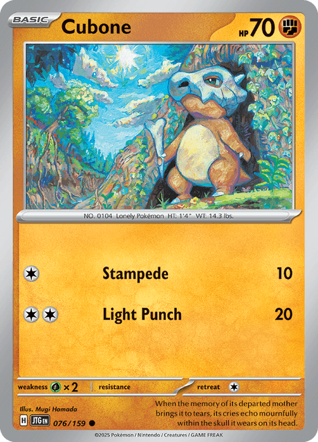 Cubone 076/159 Journey Together Common Pokemon Card