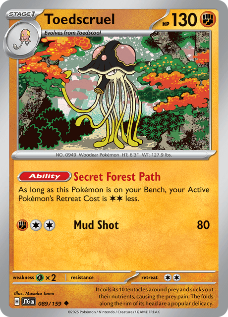 Toedscruel 089/159 Journey Together Common Pokemon Card