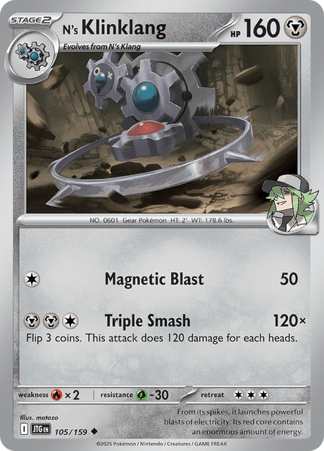 N's Klinklang 105/159 Journey Together Common Pokemon Card