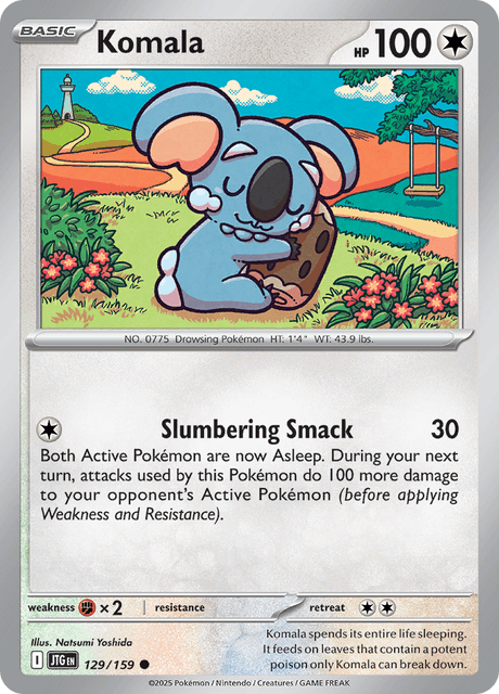 Komala 129/159 Journey Together Common Pokemon Card