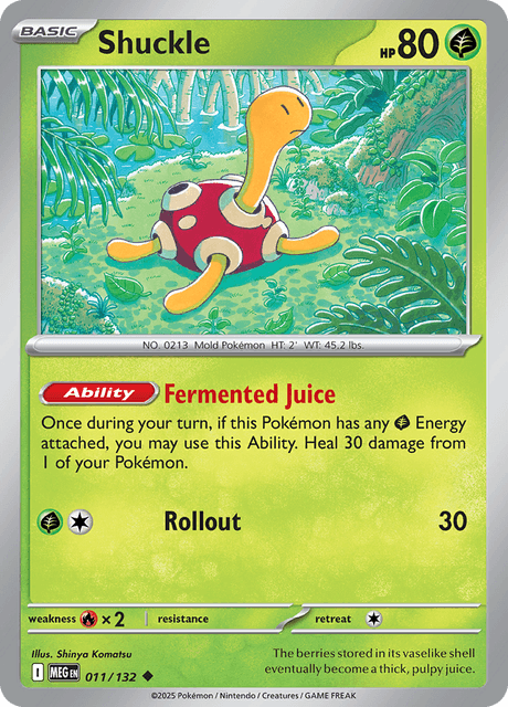 Shuckle 011/132 Mega Evolution Common Pokemon Card