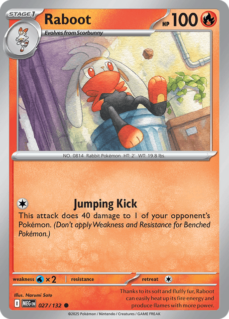 Raboot 027/132 Mega Evolution Common Pokemon Card