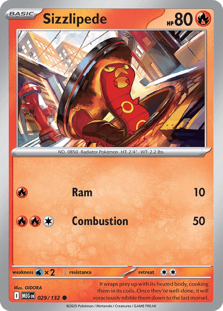Sizzlipede 029/132 Mega Evolution Common Pokemon Card