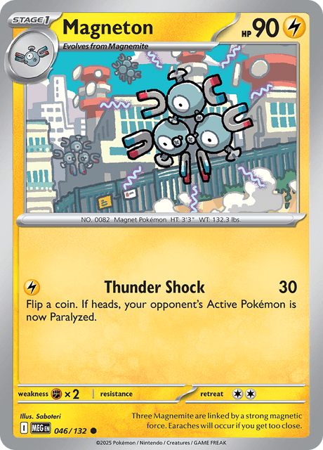 Magneton 046/132 Mega Evolution Common Pokemon Card
