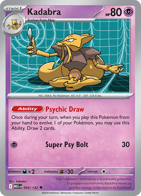 Kadabra 055/132 Mega Evolution Common Pokemon Card