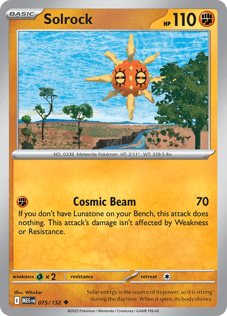Solrock 075/132 Mega Evolution Reverse Holo Pokemon Card