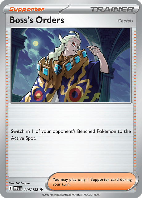 Boss's Orders 114/132 Mega Evolution Reverse Holo Pokemon Card