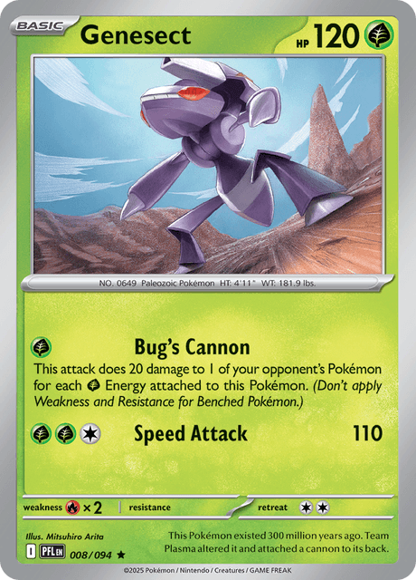 Genesect 008/094 Phantasmal Flames Holo Pokemon Card