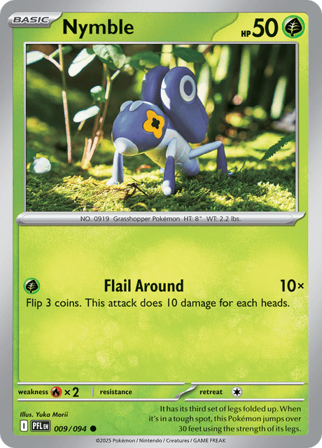 Nymble 009/094 Phantasmal Flames Reverse Holo Pokemon Card