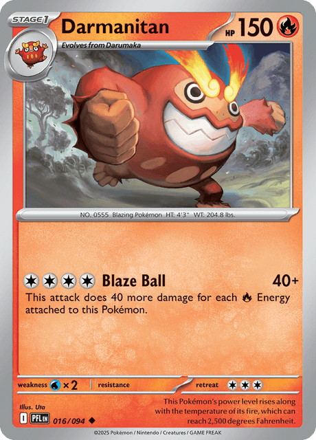 Darmanitan 016/094 Phantasmal Flames Common Pokemon Card
