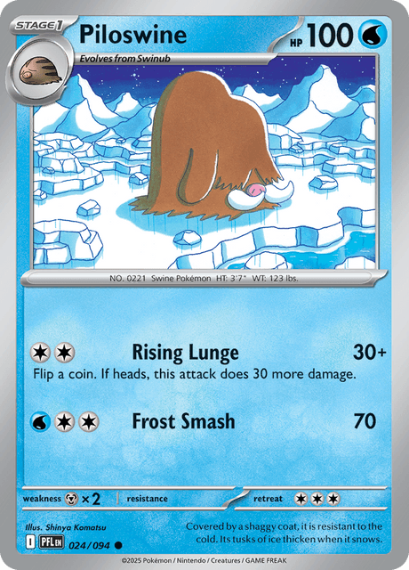 Piloswine 024/094 Phantasmal Flames Common Pokemon Card