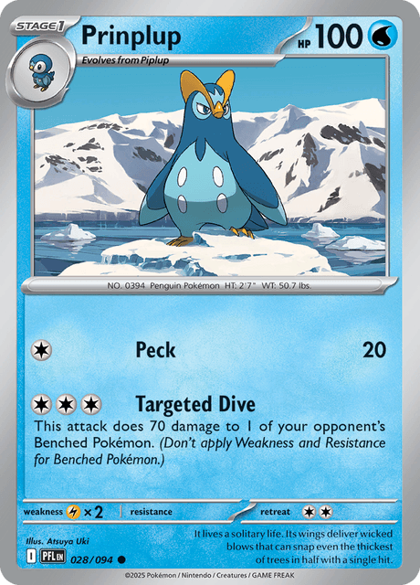 Prinplup 028/094 Phantasmal Flames Common Pokemon Card