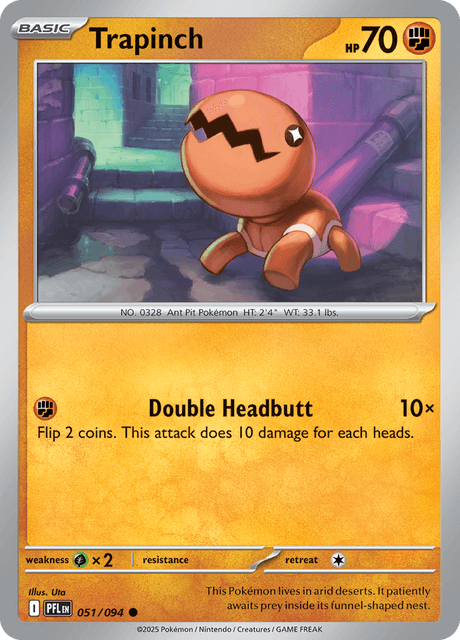 Trapinch 051/094 Phantasmal Flames Common Pokemon Card