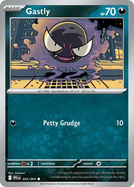 Gastly 054/094 Phantasmal Flames Common Pokemon Card