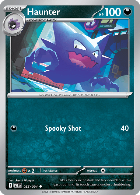 Haunter 055/094 Phantasmal Flames Common Pokemon Card