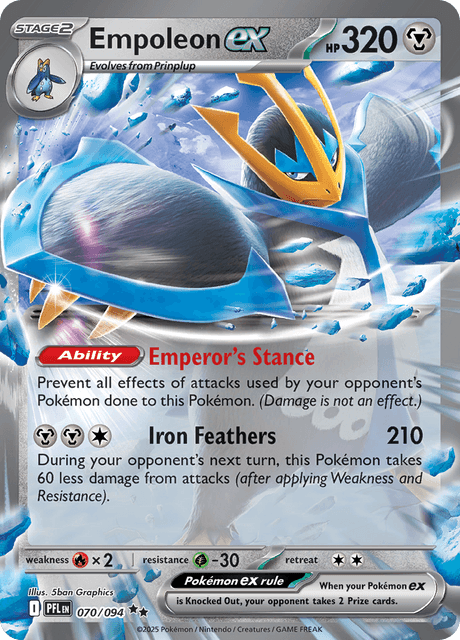 Empoleon ex 070/094 Phantasmal Flames Double Rare Pokemon Card