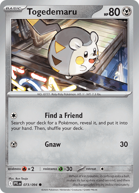 Togedemaru 073/094 Phantasmal Flames Reverse Holo Pokemon Card