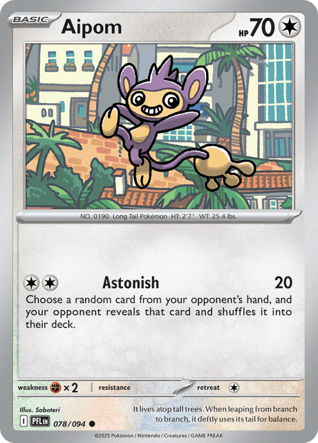 Aipom 078/094 Phantasmal Flames Common Pokemon Card