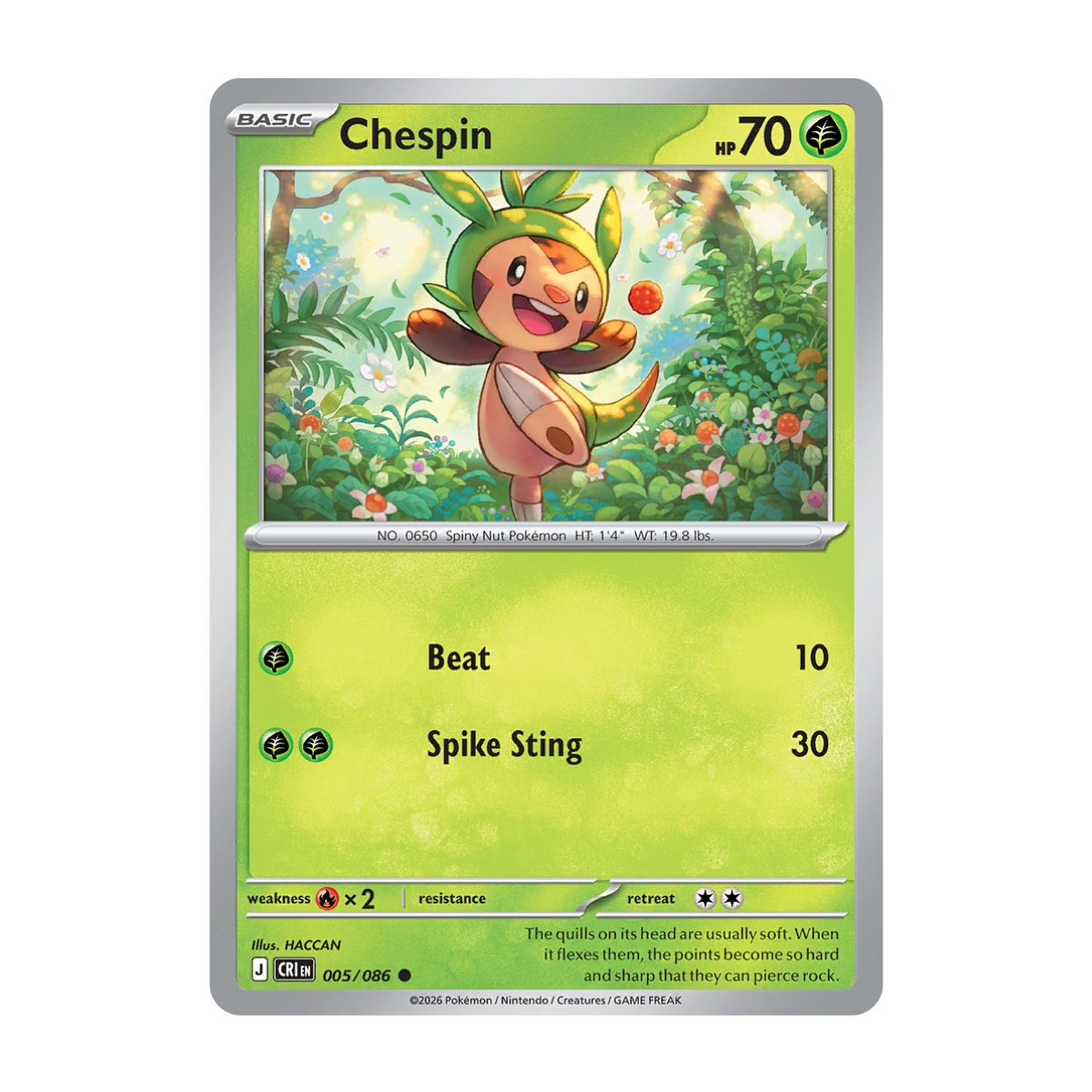 Chespin 005/086 - Mega Evolution - Chaos Rising - Common