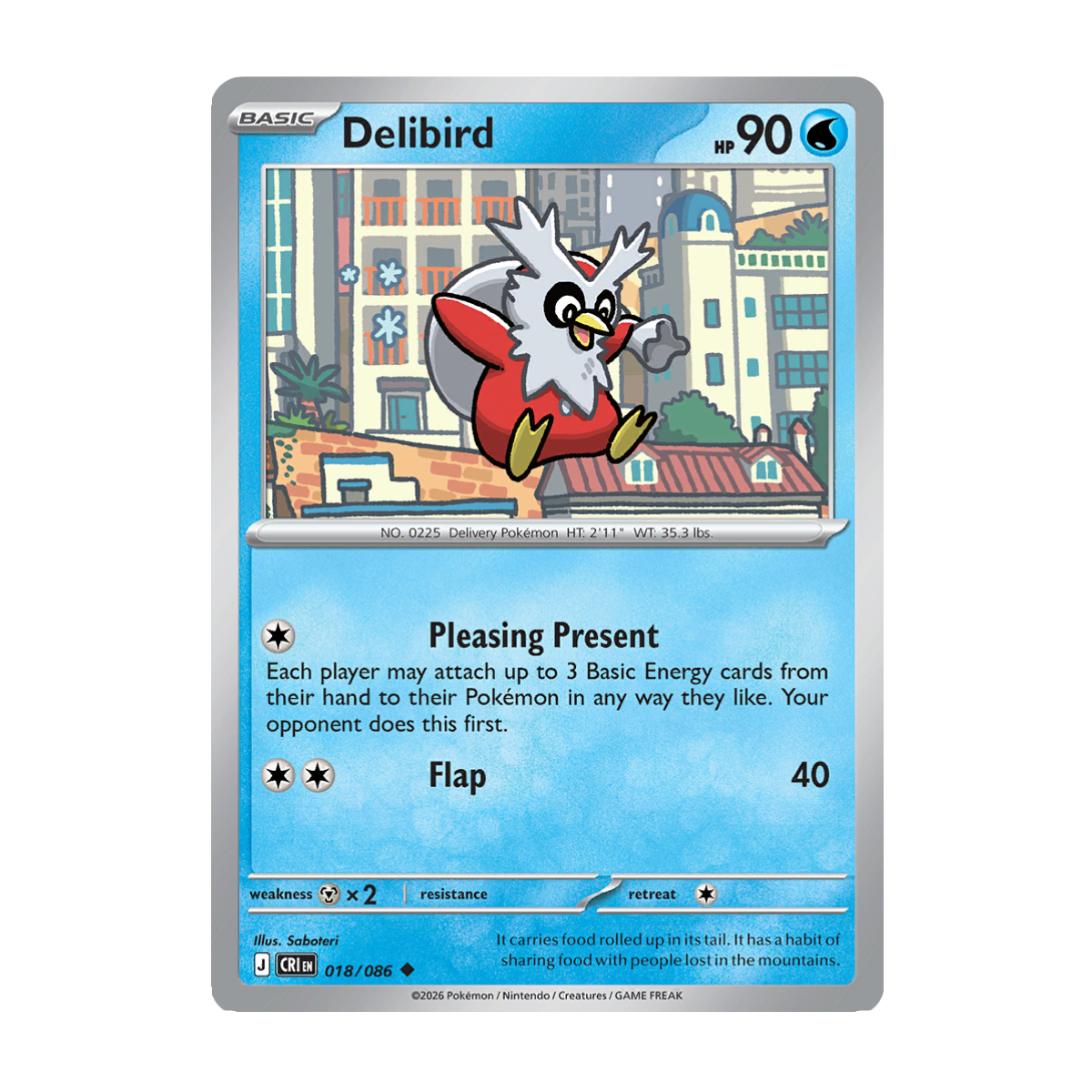 Delibird - 018/086 - Chaos Rising - Pokémon Single Card