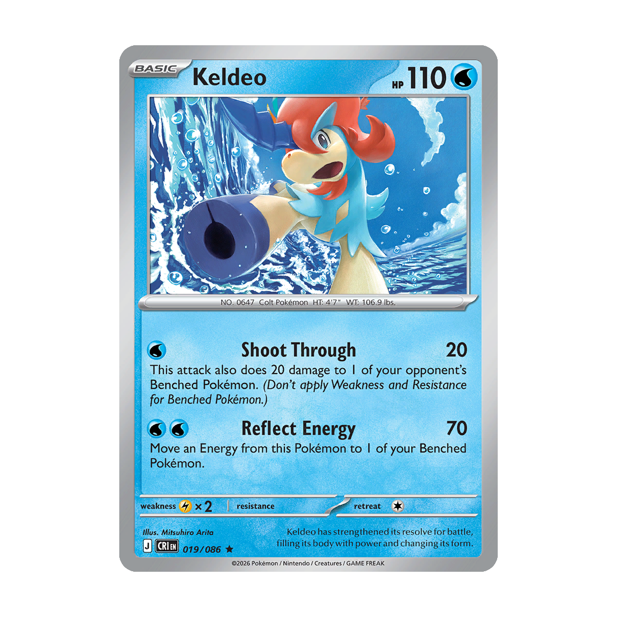 Keldeo - 019/086 - Chaos Rising - Pokémon Single Card