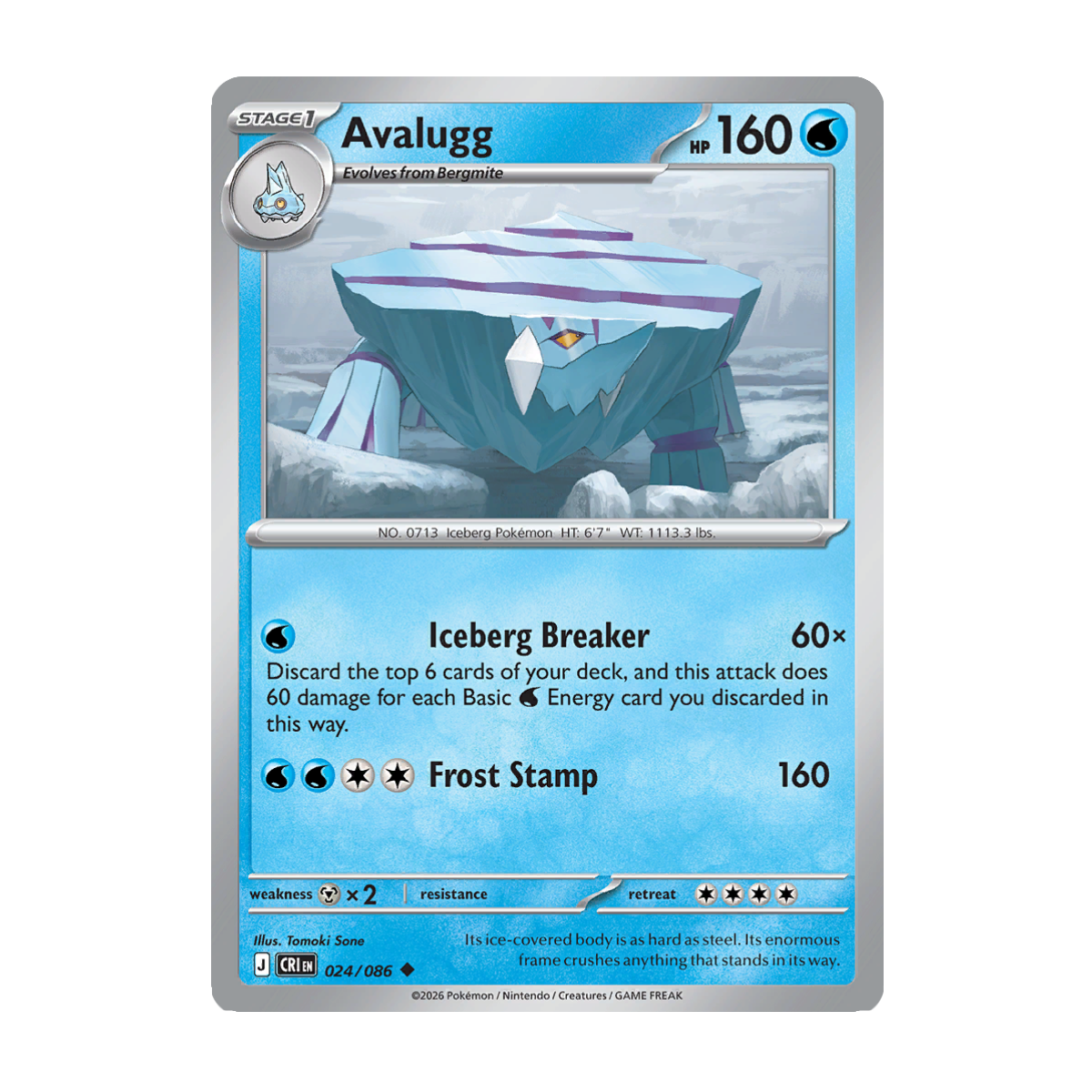 Avalugg - 024/086 - Chaos Rising - Pokémon Single Card
