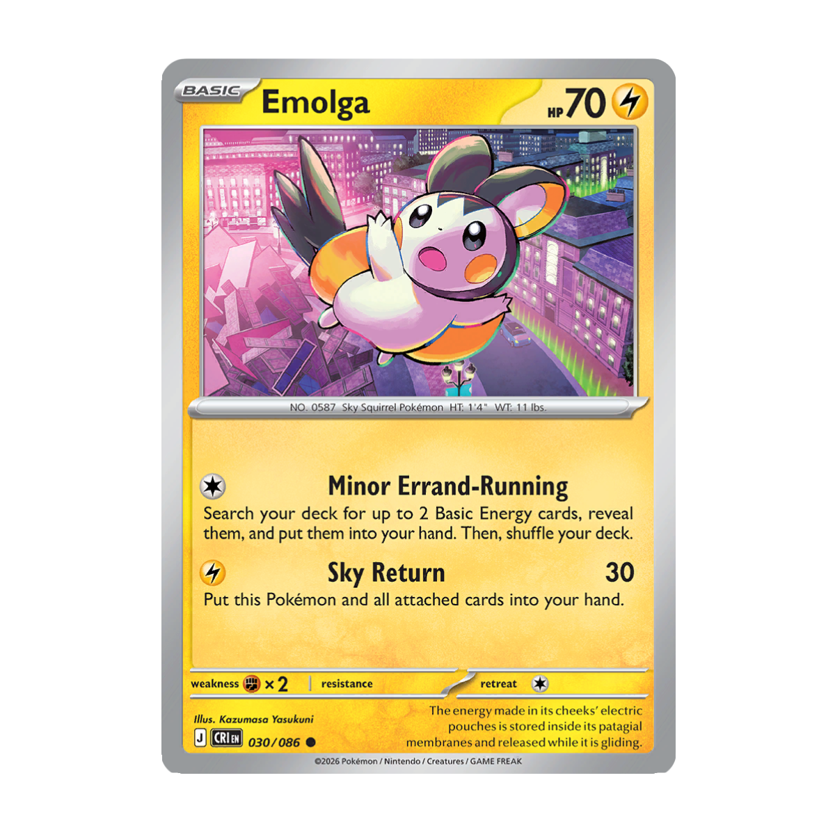 Emolga - 030/086 - Chaos Rising - Pokémon Single Card