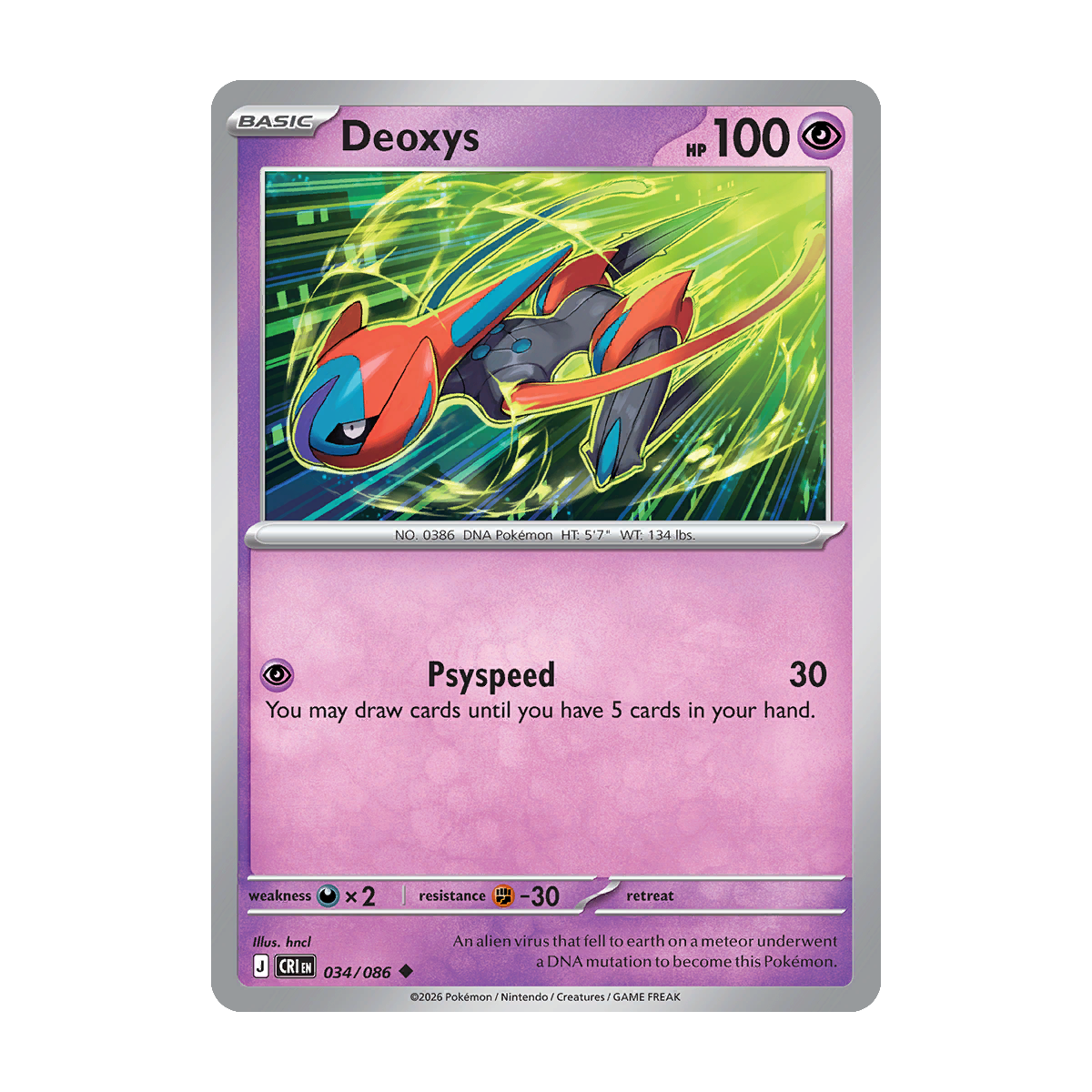 Deoxys - 034/086 - Chaos Rising - Pokémon Single Card