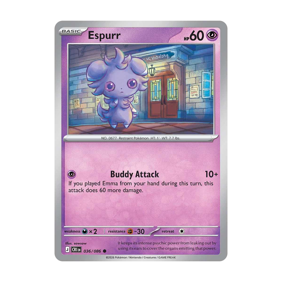 Espurr - 036/086 - Chaos Rising - Pokémon Single Card