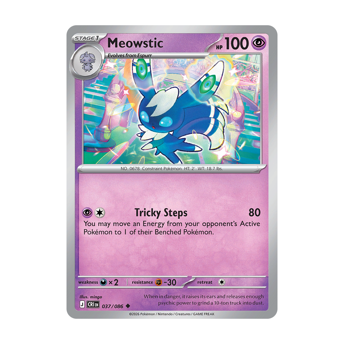 Meowstic - 037/086 - Chaos Rising - Pokémon Single Card