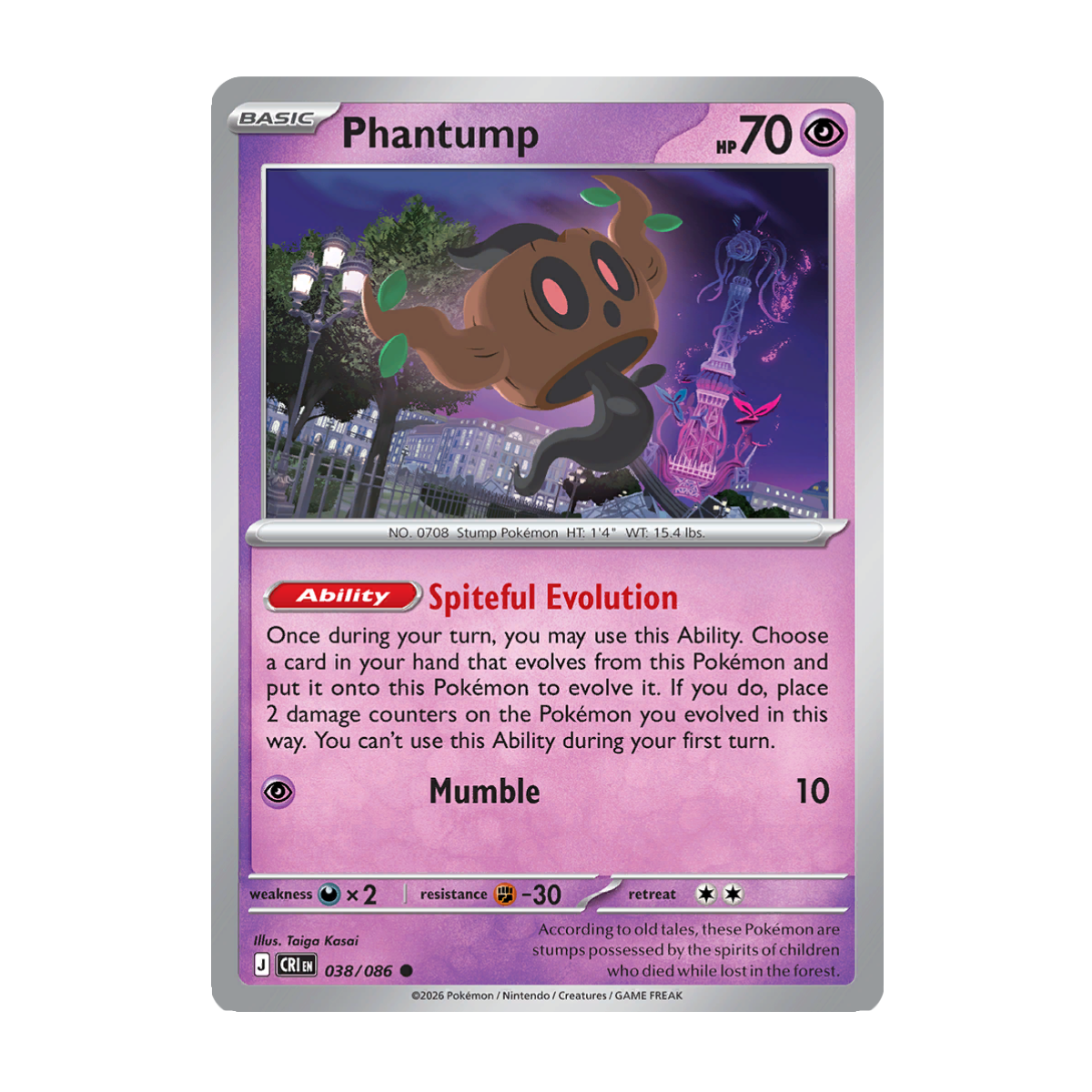 Phantump - 038/086 - Chaos Rising - Pokémon Single Card