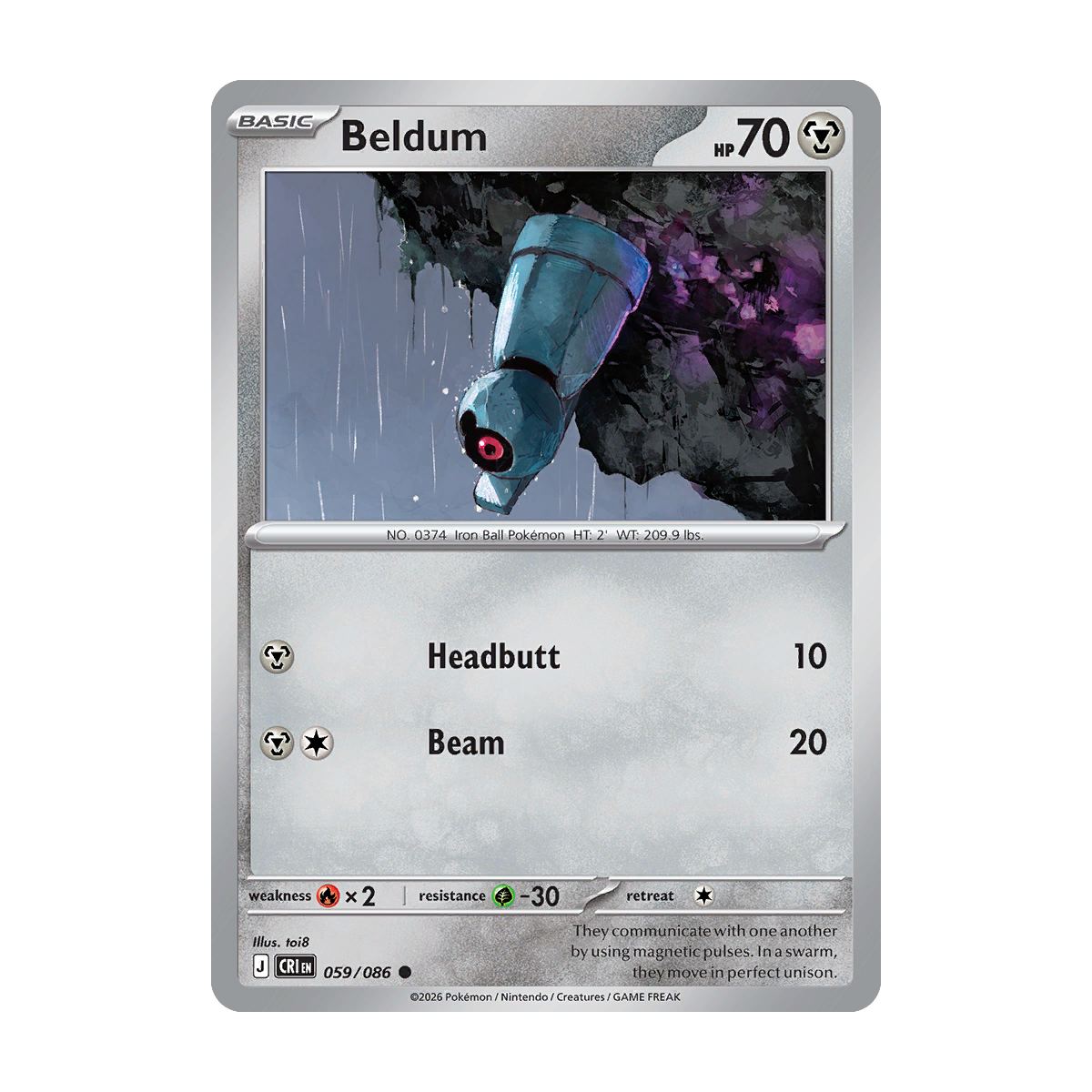 Beldum - 059/086 - Chaos Rising - Pokémon Single Card