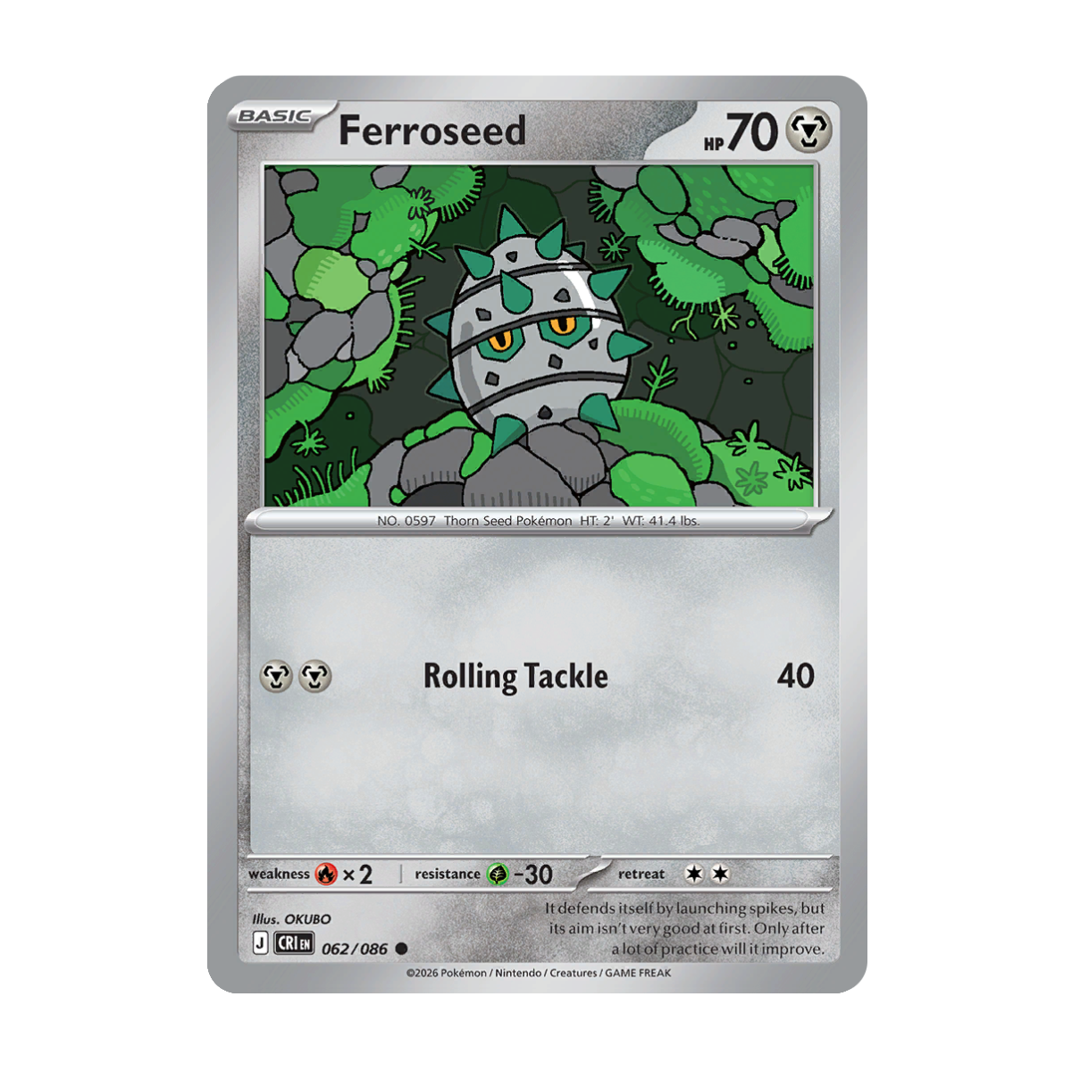 Ferroseed - 062/086 - Chaos Rising - Pokémon Single Card