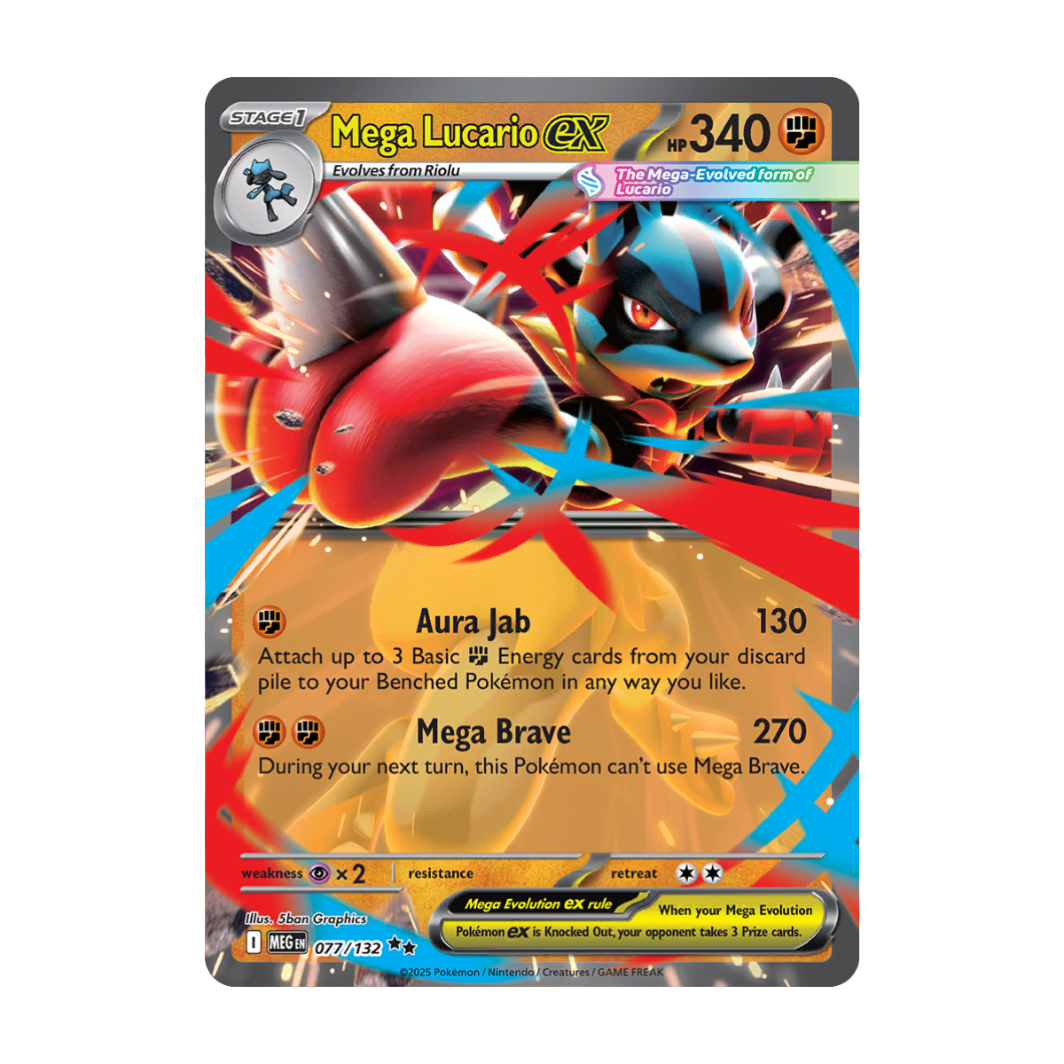 Mega Lucario EX - 077/132 - Mega Evolution - Pokémon Single Card