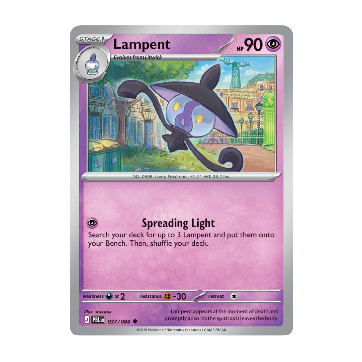 Lampent - 037/084 - Pitch Black - Pokémon Single Card
