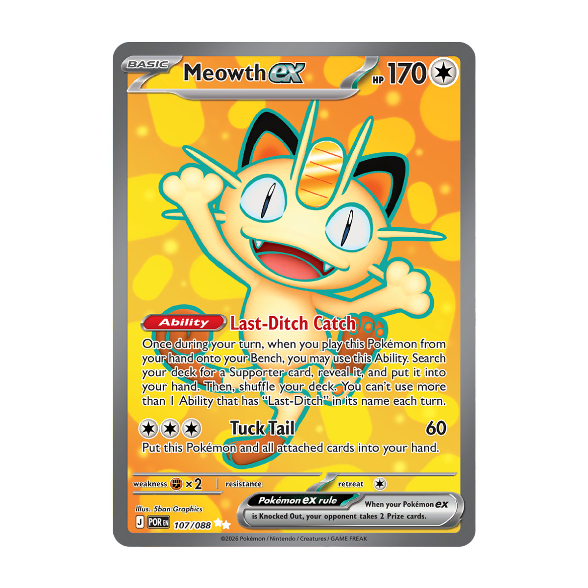 Meowth ex 107/088 - Perfect Order - Ultra Rare