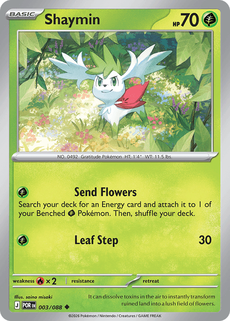 Shaymin 003/088 Perfect Order Common Pokemon Card
