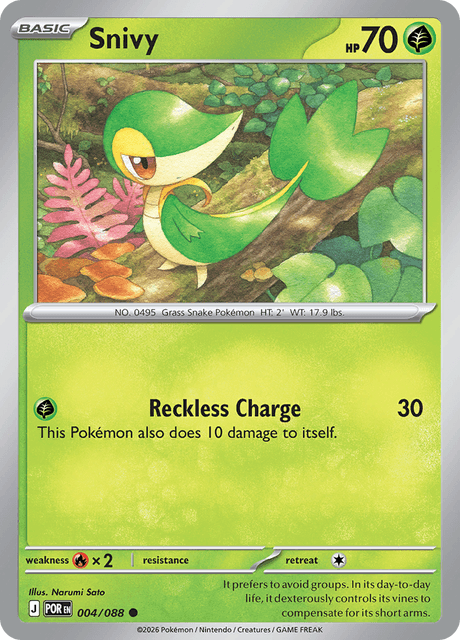Snivy 004/088 Reverse Holo Pokemon Card