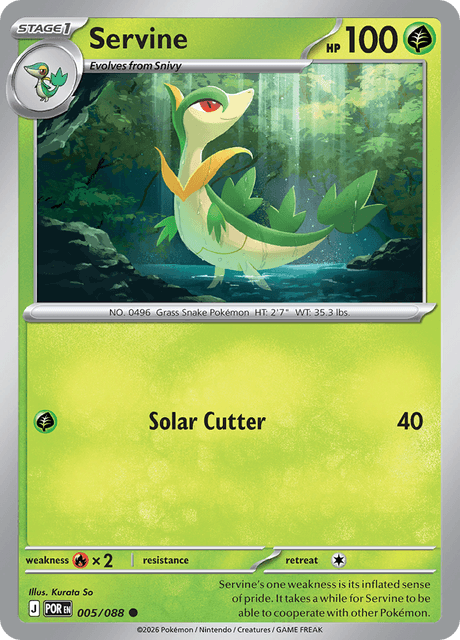 Servine 005/088 Reverse Holo Pokemon Card
